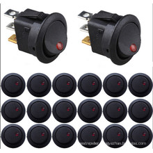 LED Round DOT Light 12V Car Boat Auto Rocker Spst Toggle Switch